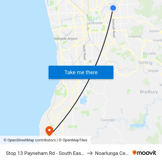 Stop 13 Payneham Rd - South East side to Noarlunga Centre map