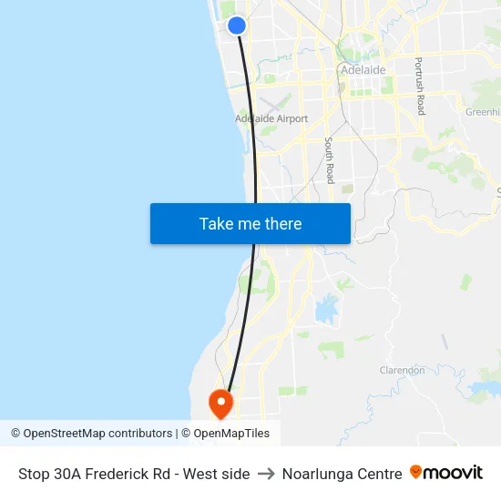 Stop 30A Frederick Rd - West side to Noarlunga Centre map