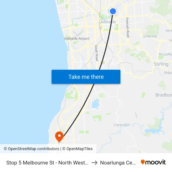 Stop 5 Melbourne St - North West side to Noarlunga Centre map
