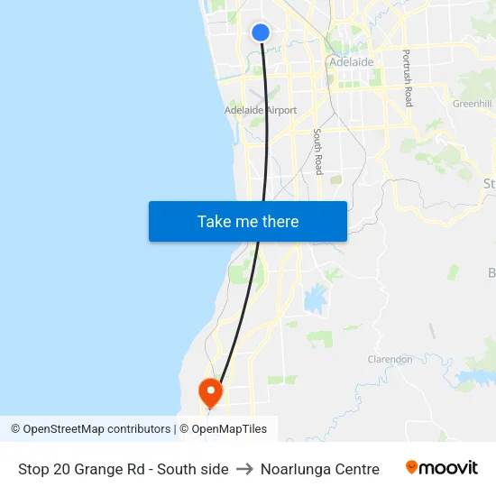 Stop 20 Grange Rd - South side to Noarlunga Centre map