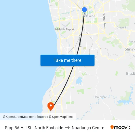 Stop 5A Hill St - North East side to Noarlunga Centre map