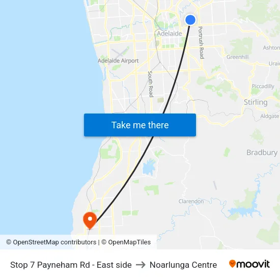 Stop 7 Payneham Rd - East side to Noarlunga Centre map