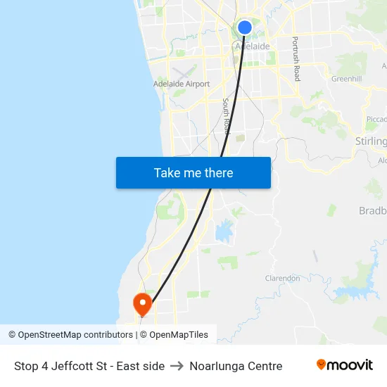 Stop 4 Jeffcott St - East side to Noarlunga Centre map