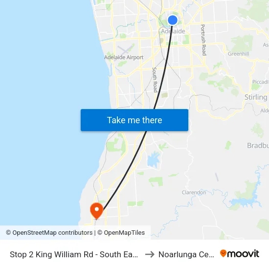Stop 2 King William Rd - South East side to Noarlunga Centre map