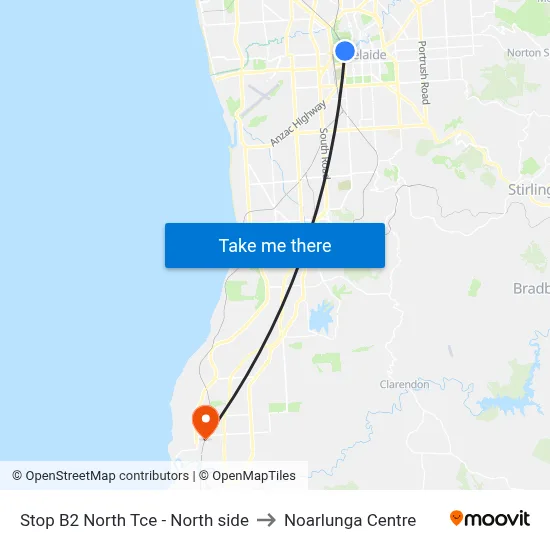 Stop B2 North Tce - North side to Noarlunga Centre map