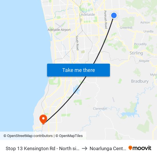 Stop 13 Kensington Rd - North side to Noarlunga Centre map