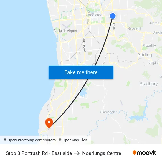 Stop 8 Portrush Rd - East side to Noarlunga Centre map