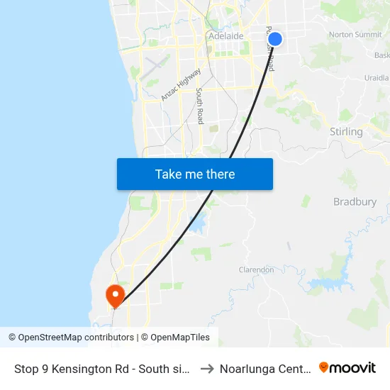 Stop 9 Kensington Rd - South side to Noarlunga Centre map