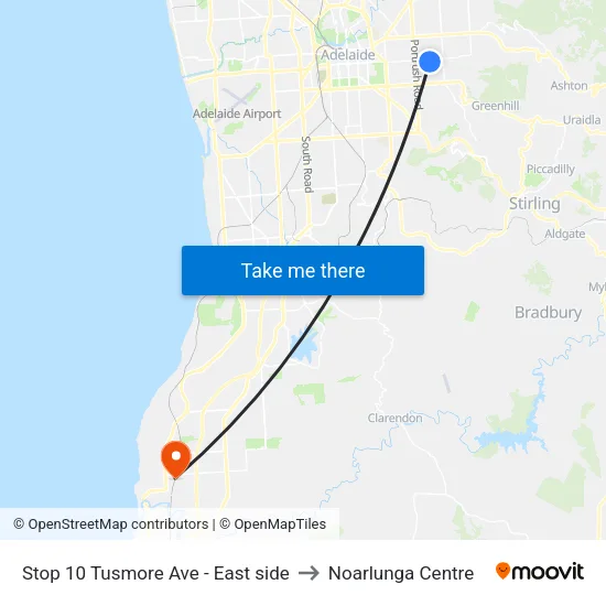 Stop 10 Tusmore Ave - East side to Noarlunga Centre map
