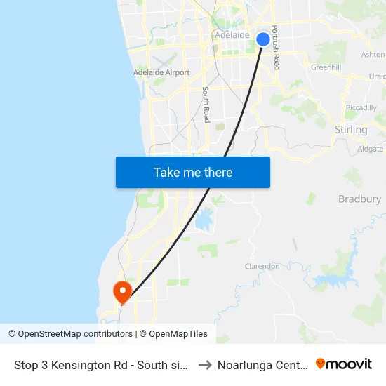 Stop 3 Kensington Rd - South side to Noarlunga Centre map
