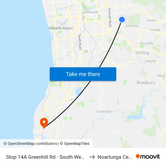 Stop 14A Greenhill Rd - South West side to Noarlunga Centre map