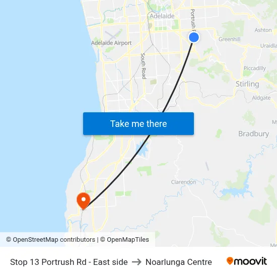 Stop 13 Portrush Rd - East side to Noarlunga Centre map