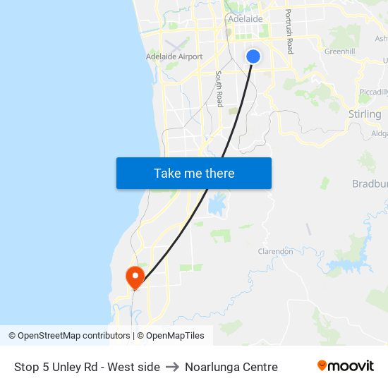 Stop 5 Unley Rd - West side to Noarlunga Centre map