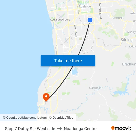Stop 7 Duthy St - West side to Noarlunga Centre map