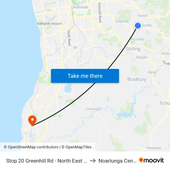 Stop 20 Greenhill Rd - North East side to Noarlunga Centre map