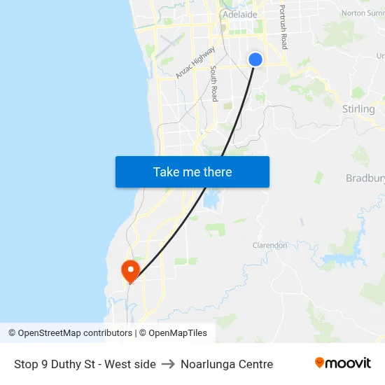 Stop 9 Duthy St - West side to Noarlunga Centre map