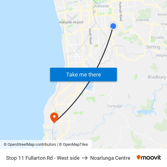 Stop 11 Fullarton Rd - West side to Noarlunga Centre map