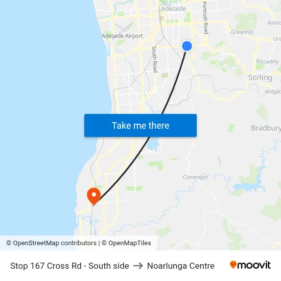 Stop 167 Cross Rd - South side to Noarlunga Centre map
