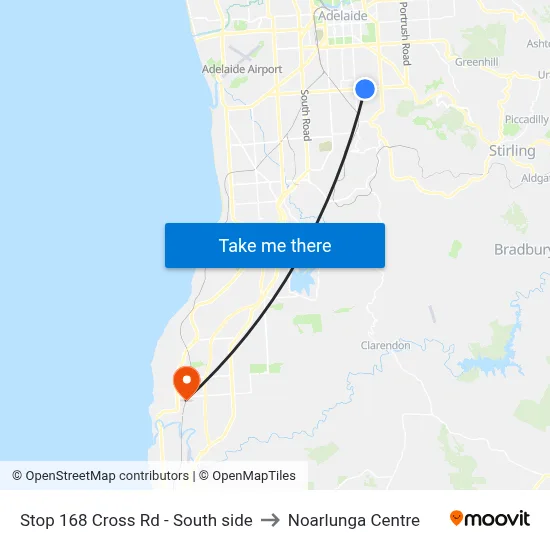 Stop 168 Cross Rd - South side to Noarlunga Centre map