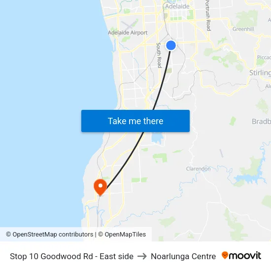 Stop 10 Goodwood Rd - East side to Noarlunga Centre map