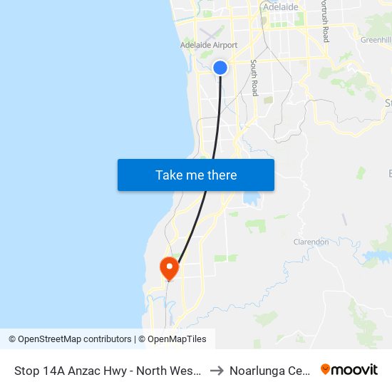 Stop 14A Anzac Hwy - North West side to Noarlunga Centre map