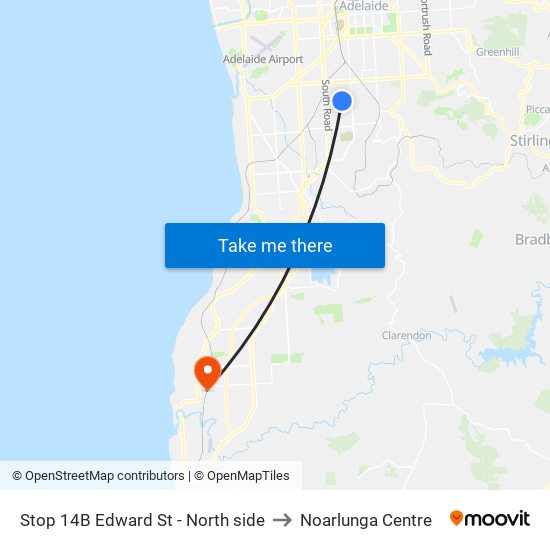 Stop 14B Edward St - North side to Noarlunga Centre map