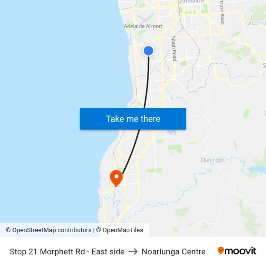 Stop 21 Morphett Rd - East side to Noarlunga Centre map
