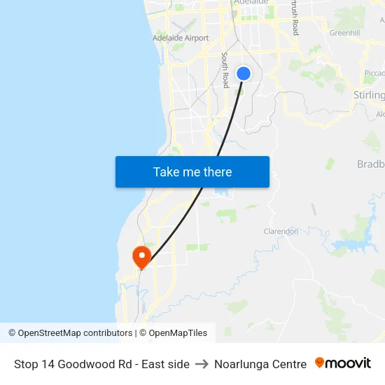 Stop 14 Goodwood Rd - East side to Noarlunga Centre map