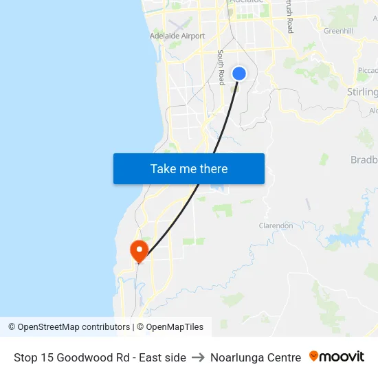 Stop 15 Goodwood Rd - East side to Noarlunga Centre map