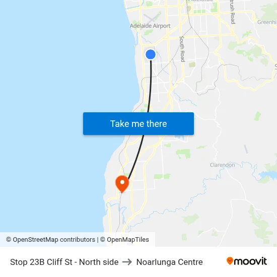 Stop 23B Cliff St - North side to Noarlunga Centre map
