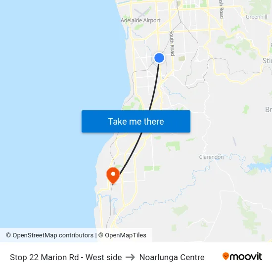 Stop 22 Marion Rd - West side to Noarlunga Centre map
