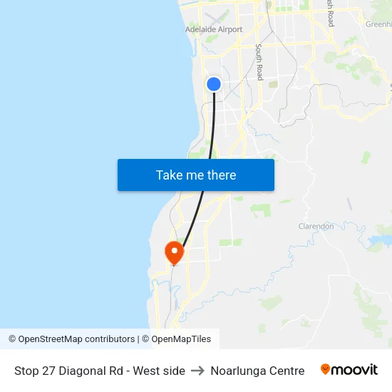 Stop 27 Diagonal Rd - West side to Noarlunga Centre map