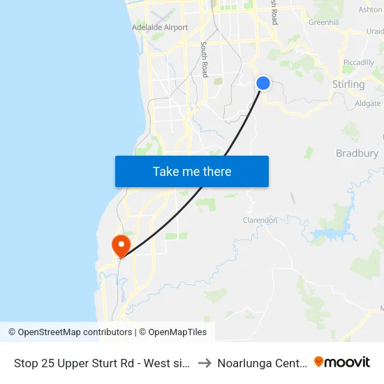 Stop 25 Upper Sturt Rd - West side to Noarlunga Centre map