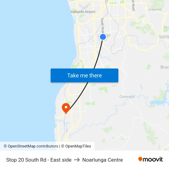 Stop 20 South Rd - East side to Noarlunga Centre map