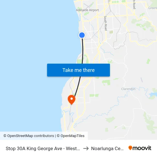 Stop 30A King George Ave - West side to Noarlunga Centre map