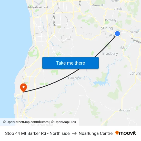 Stop 44 Mt Barker Rd - North side to Noarlunga Centre map