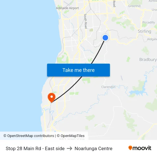 Stop 28 Main Rd - East side to Noarlunga Centre map