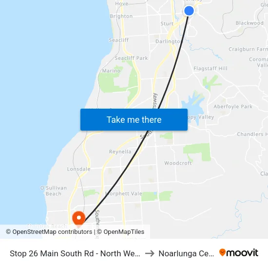 Stop 26 Main South Rd - North West side to Noarlunga Centre map
