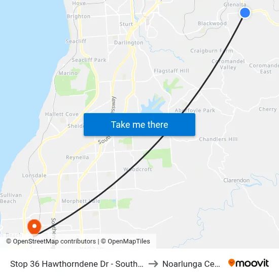Stop 36 Hawthorndene Dr - South side to Noarlunga Centre map