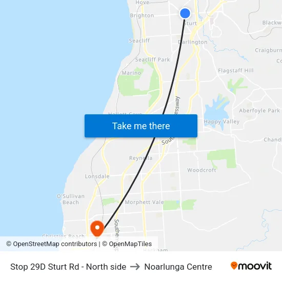Stop 29D Sturt Rd - North side to Noarlunga Centre map