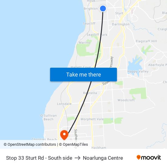 Stop 33 Sturt Rd - South side to Noarlunga Centre map