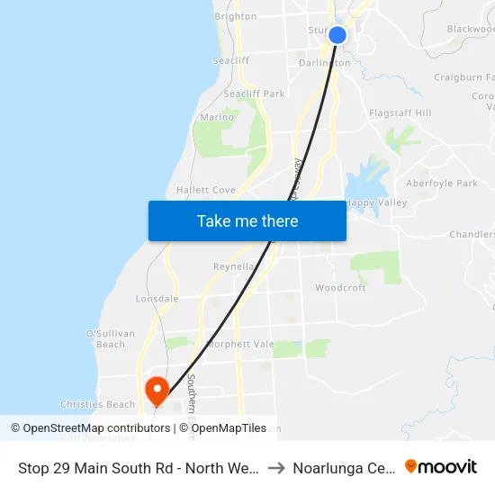 Stop 29 Main South Rd - North West side to Noarlunga Centre map