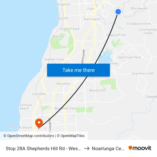 Stop 28A Shepherds Hill Rd - West side to Noarlunga Centre map
