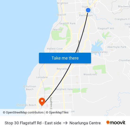 Stop 30 Flagstaff Rd - East side to Noarlunga Centre map