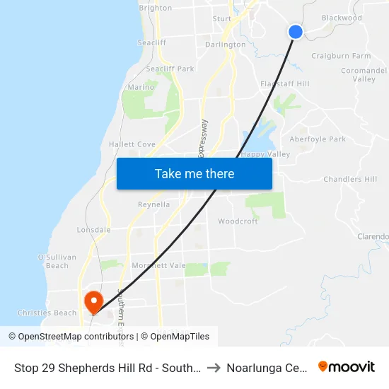 Stop 29 Shepherds Hill Rd - South side to Noarlunga Centre map