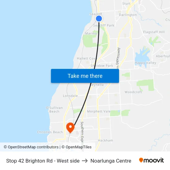 Stop 42 Brighton Rd - West side to Noarlunga Centre map