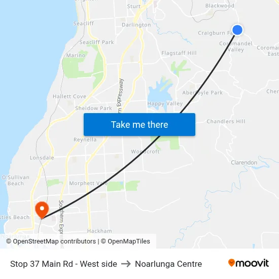 Stop 37 Main Rd - West side to Noarlunga Centre map