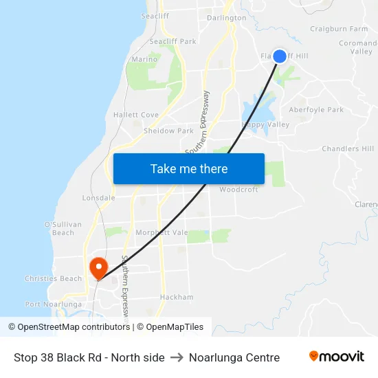 Stop 38 Black Rd - North side to Noarlunga Centre map