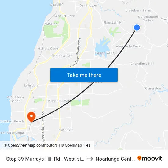Stop 39 Murrays Hill Rd - West side to Noarlunga Centre map