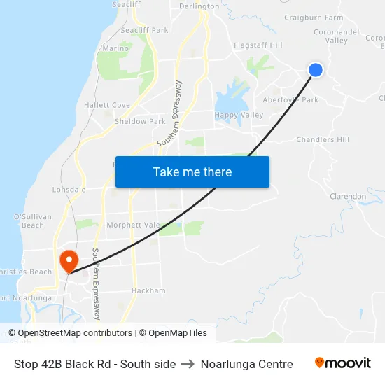 Stop 42B Black Rd - South side to Noarlunga Centre map